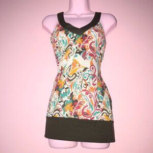 y2k retro print boho fall tank top